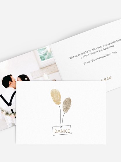 Dankeskarte Hochzeit Fingerprint