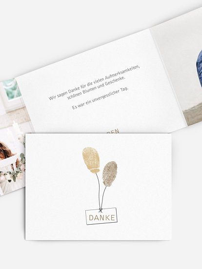 Dankeskarte Hochzeit Fingerprint