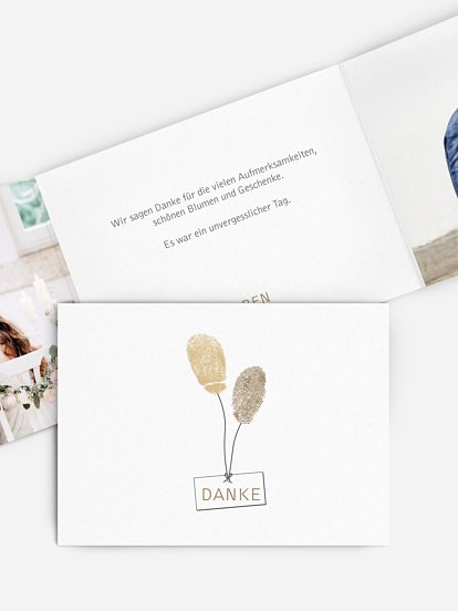 Dankeskarte Hochzeit Fingerprint