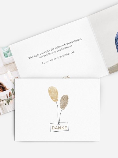 Dankeskarte Hochzeit Fingerprint