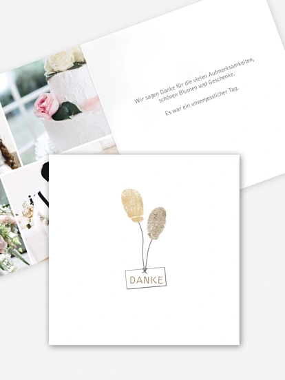 Dankeskarte Hochzeit Fingerprint