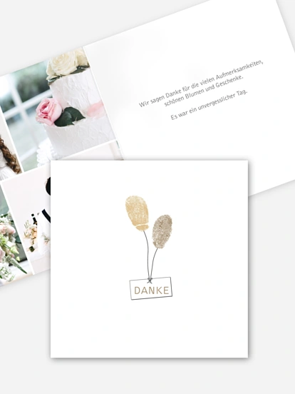 Dankeskarte Hochzeit Fingerprint