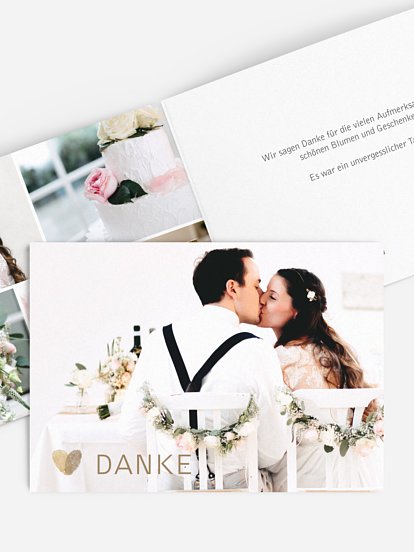 Dankeskarte Hochzeit Fingerprint