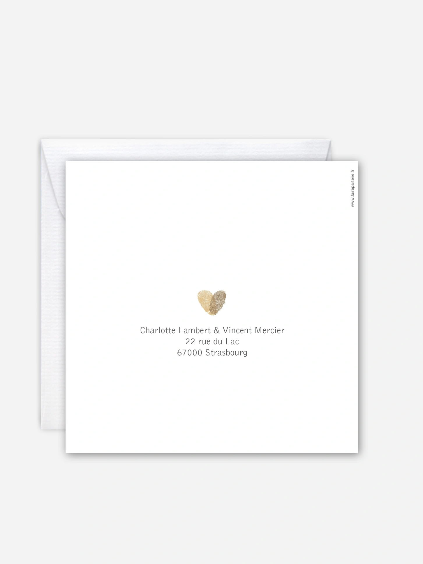Faire-part mariage Empreinte du coeur