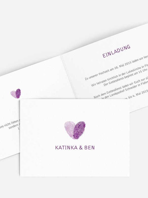 Hochzeitseinladung Fingerprint
