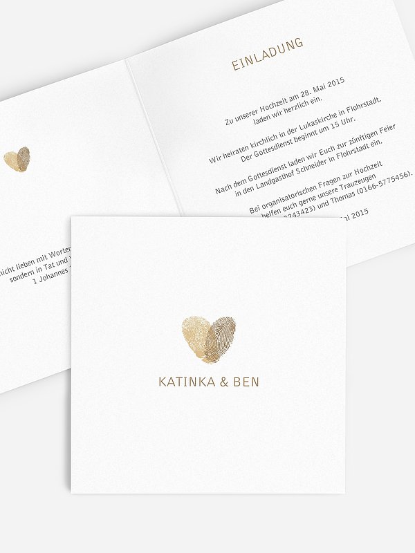 Hochzeitseinladung Fingerprint