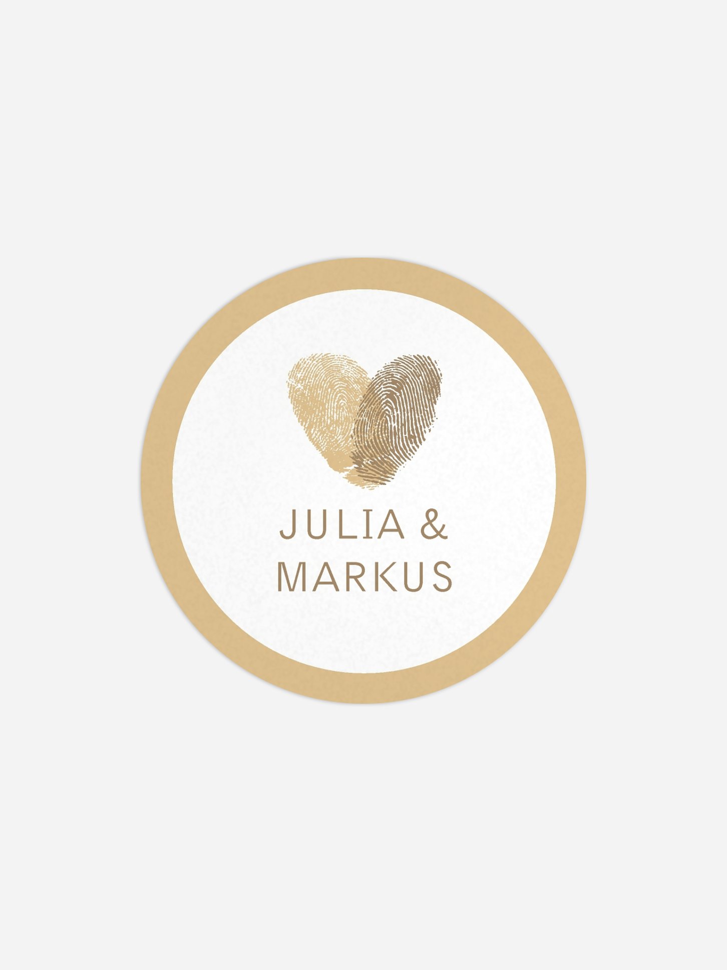 Geschenkaufkleber Hochzeit Fingerprint