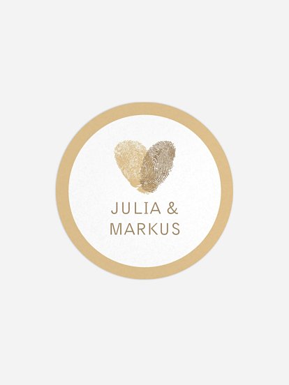 Geschenkaufkleber Hochzeit Fingerprint