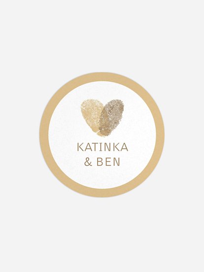 Geschenkaufkleber Hochzeit Fingerprint