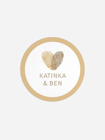 Geschenkaufkleber Hochzeit Fingerprint