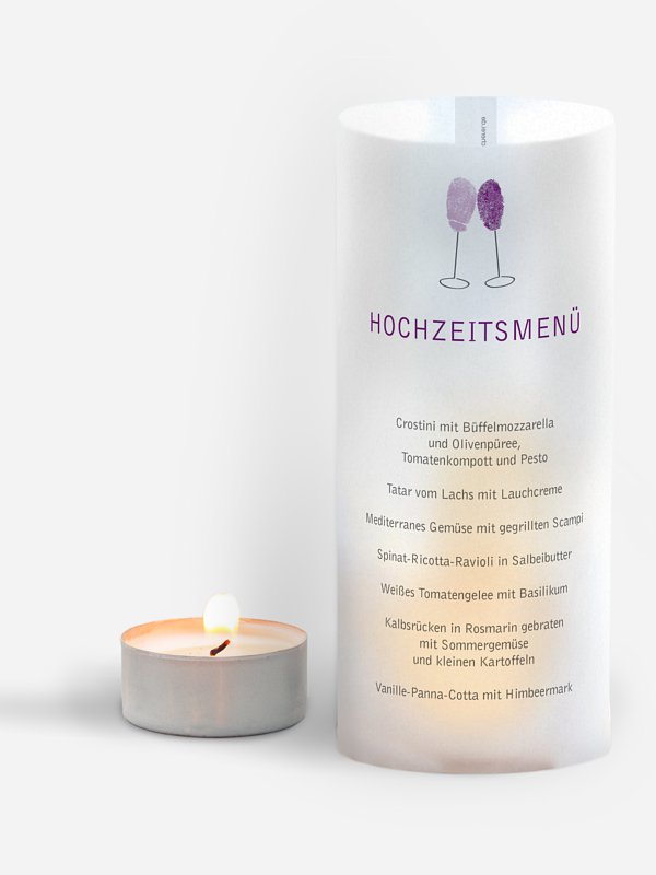 Menükarte Hochzeit Fingerprint