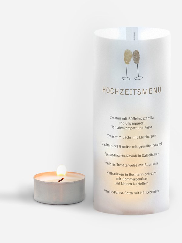 Menükarte Hochzeit Fingerprint