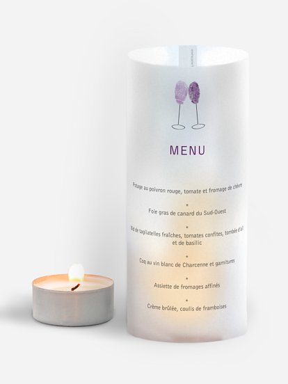 Menu mariage Empreinte du coeur