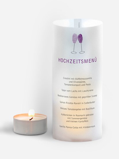 Menükarte Hochzeit Fingerprint