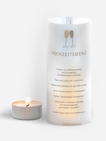 Menükarte Hochzeit Fingerprint