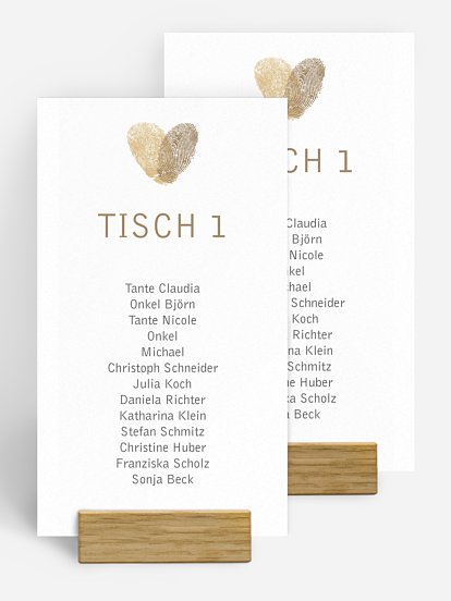 Gruppentischkarte Fingerprint