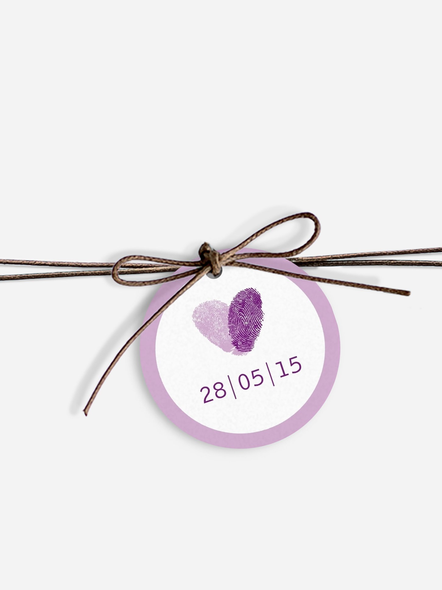 Anhänger mit Band zur Hochzeit Fingerprint