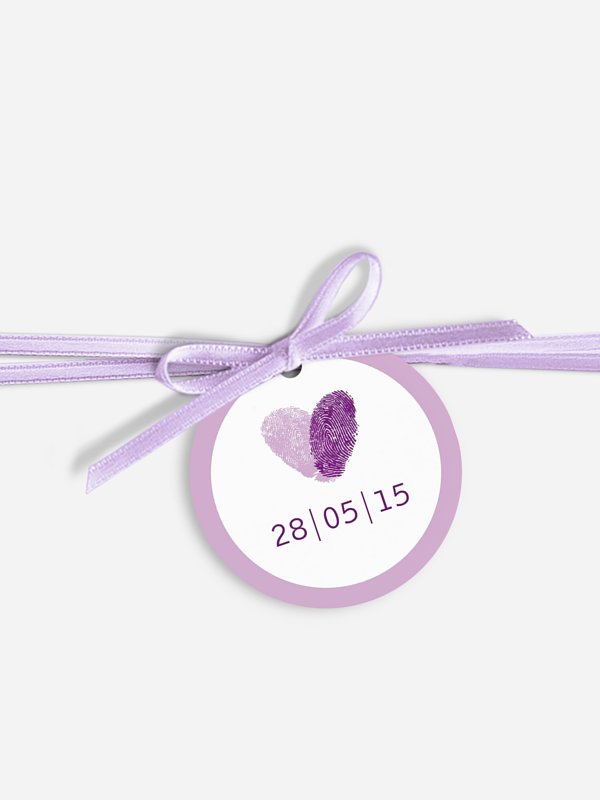 Anhänger mit Band zur Hochzeit Fingerprint