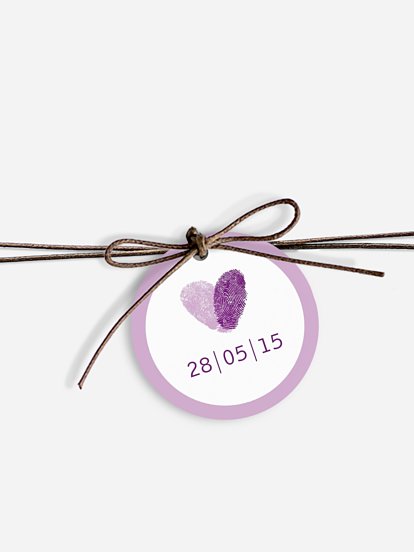 Anhänger mit Band zur Hochzeit Fingerprint