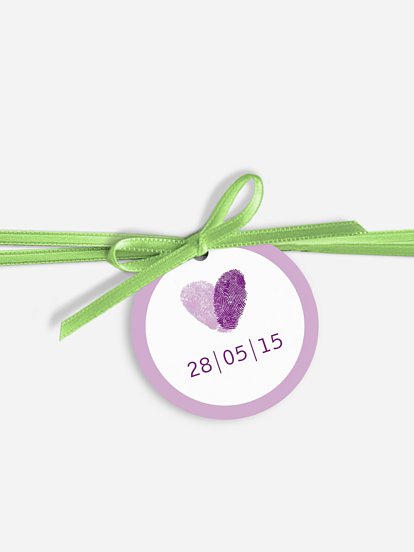 Anhänger mit Band zur Hochzeit Fingerprint