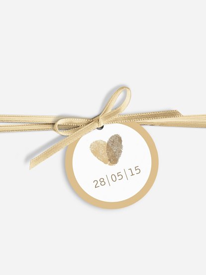 Anhänger mit Band zur Hochzeit Fingerprint