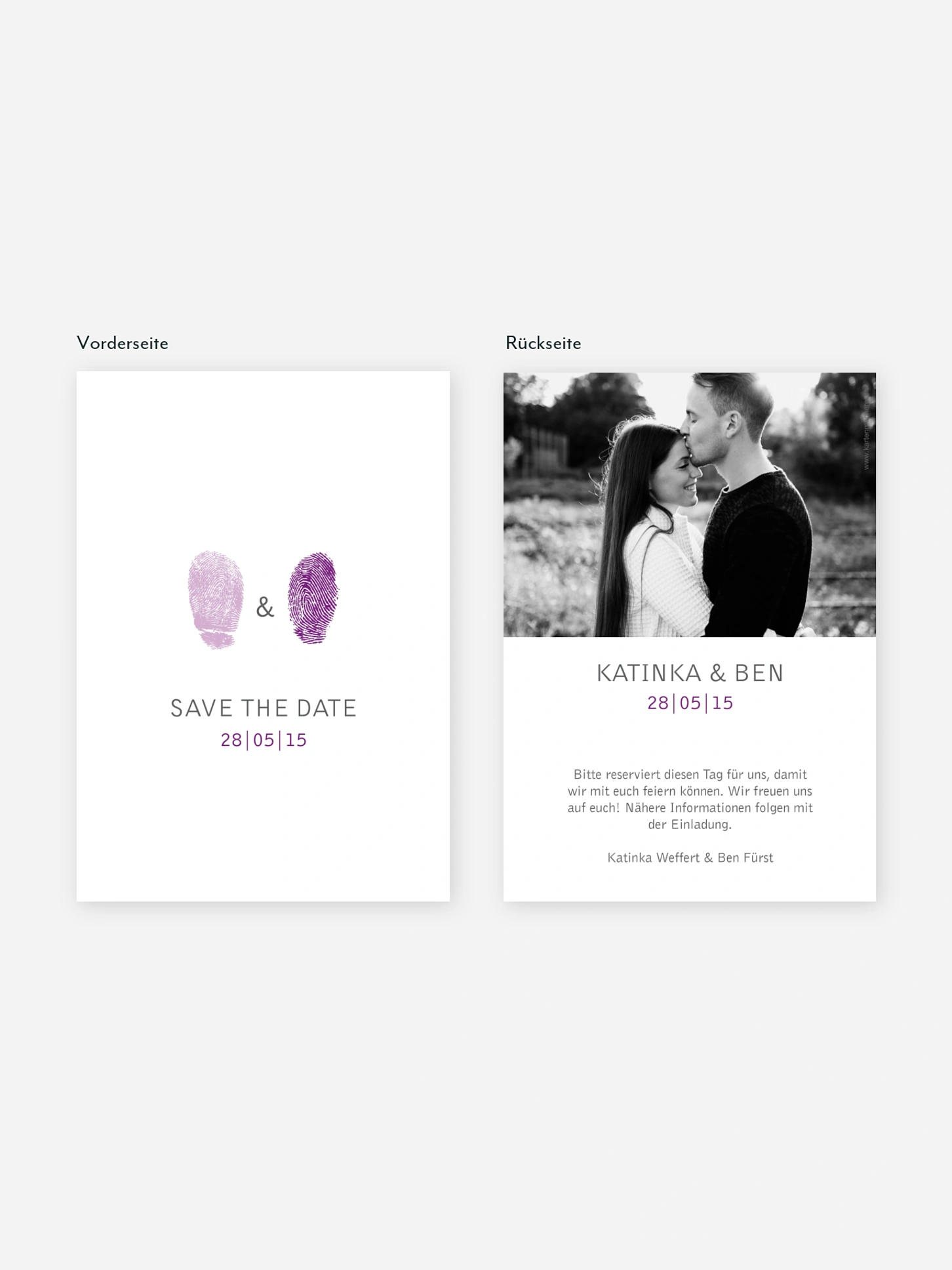 Save-the-Date Karte Fingerprint