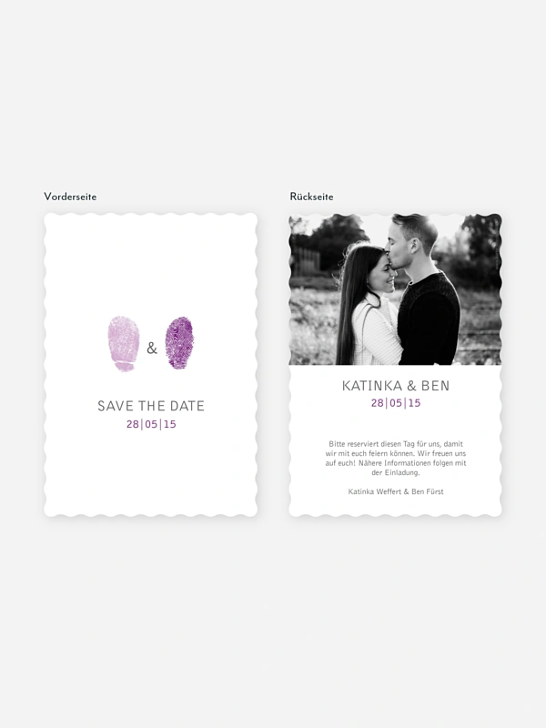 Save-the-Date Karte Fingerprint