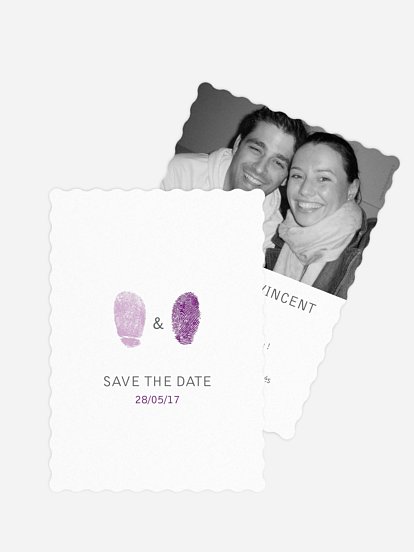 Save the date Empreinte du coeur