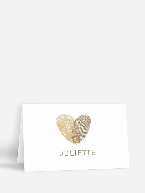Marque-place mariage Empreinte du coeur