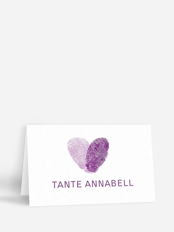 Tischkarte Hochzeit Fingerprint