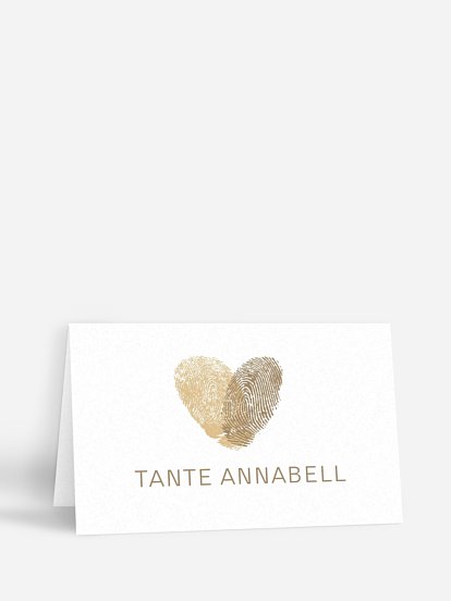 Tischkarte Hochzeit Fingerprint