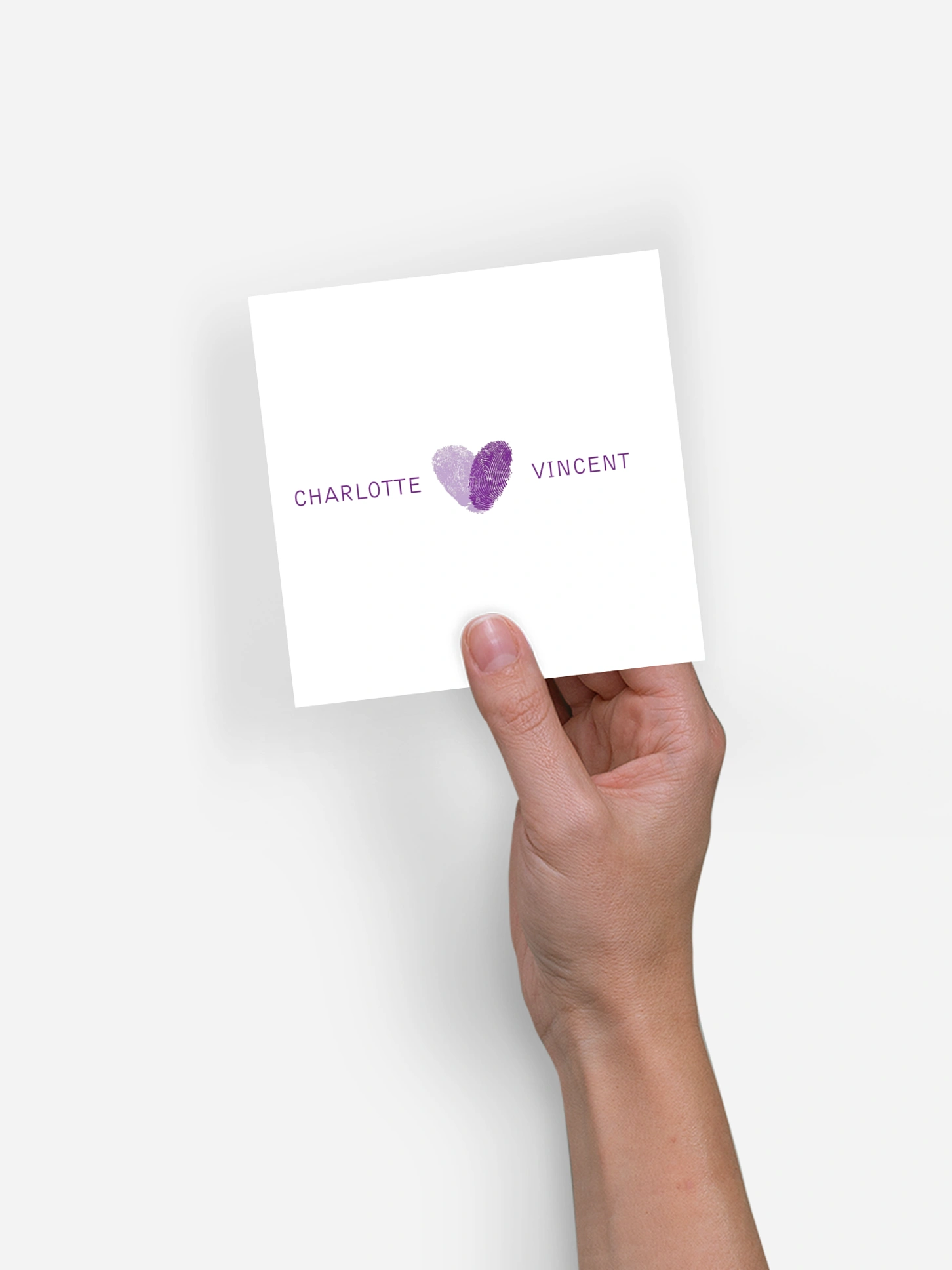 Carton d'invitation Empreinte du coeur