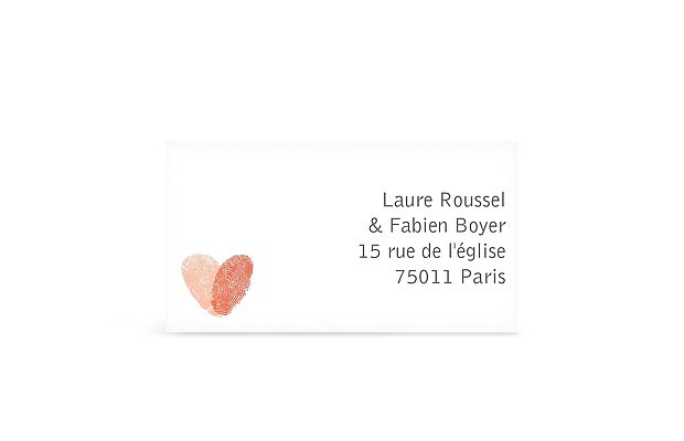 Étiquette destinataire mariage Histoire de coeur