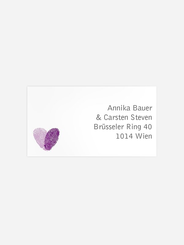 Empfängeraufkleber Hochzeit Fingerprint