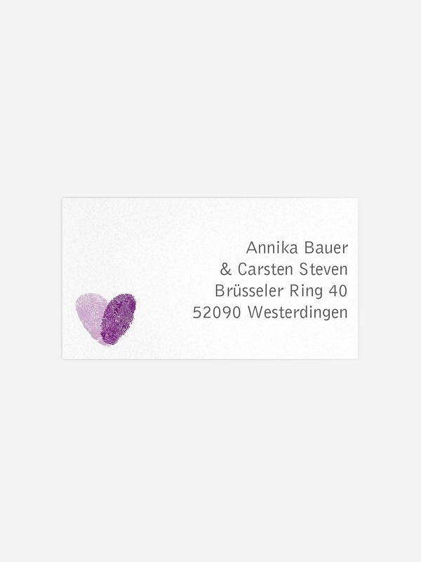 Empfängeraufkleber Hochzeit Fingerprint