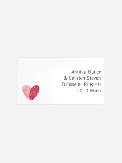 Empfängeraufkleber Hochzeit Fingerprint