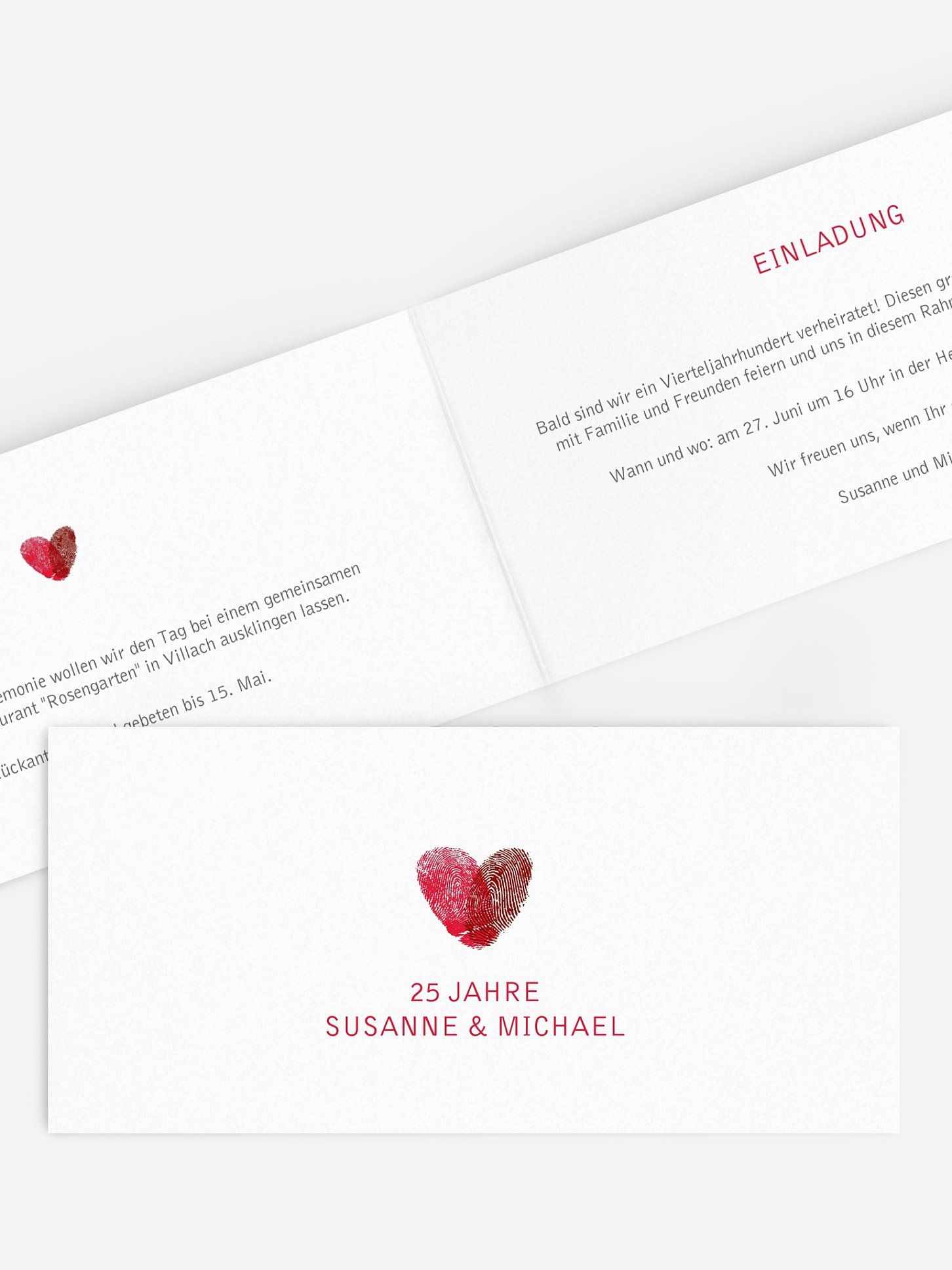 Einladung zur Silberhochzeit Fingerprint