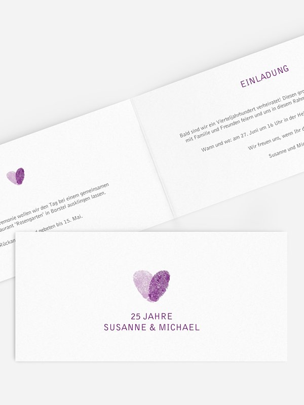 Einladung zur Silberhochzeit Fingerprint