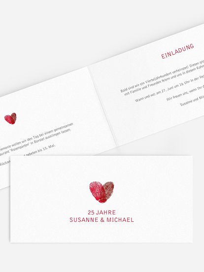 Einladung zur Silberhochzeit Fingerprint