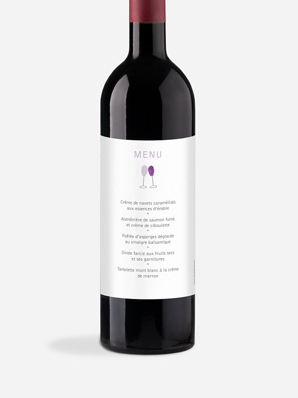 Etiquette bouteille empreinte du coeur