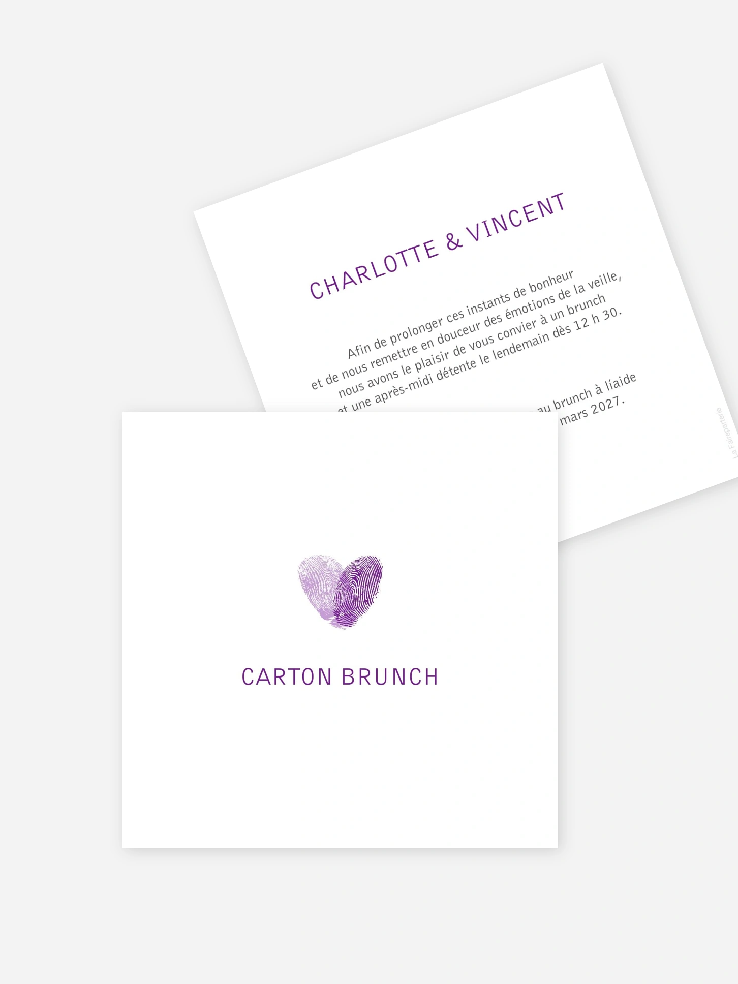 Carte brunch Empreinte du coeur
