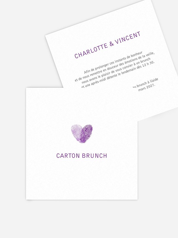 Carte brunch Empreinte du coeur