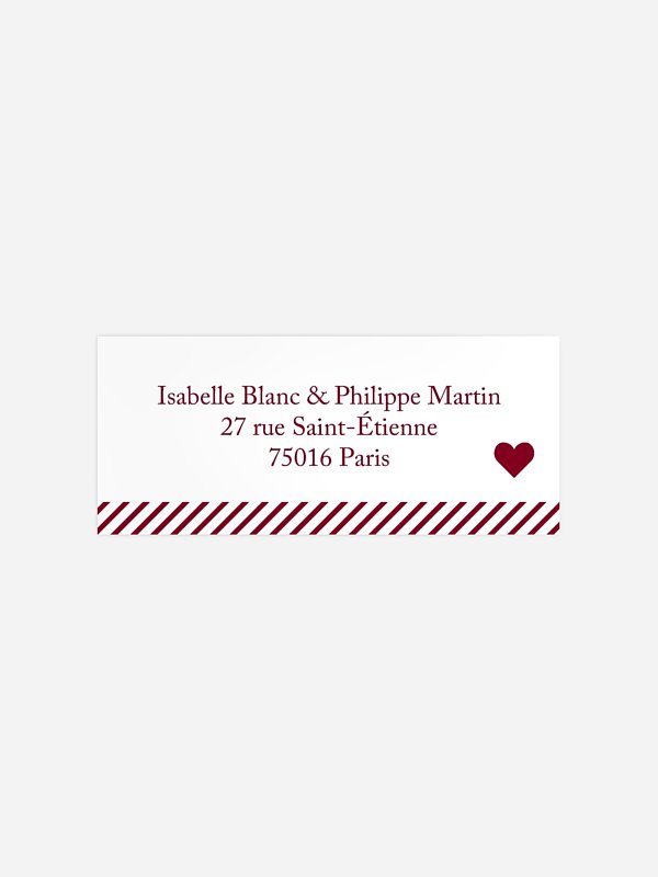 Étiquette expéditeur mariage Billet d'avion
