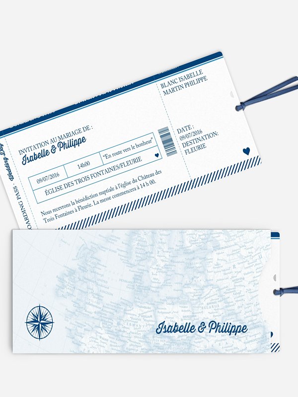 Faire-part mariage Billet d'avion
