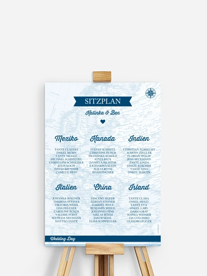 Sitzplan Plakat Reise ins Glück