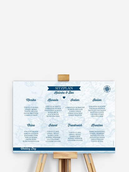 Sitzplan Plakat Reise ins Glück