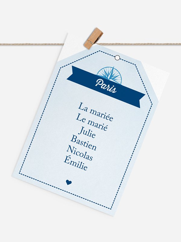 Cartons plan de table mariage Billet d'avion