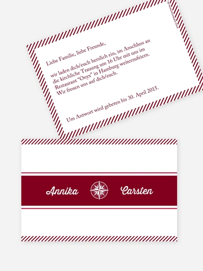 Hochzeit Mini-Einladungskarte Reise ins Glück