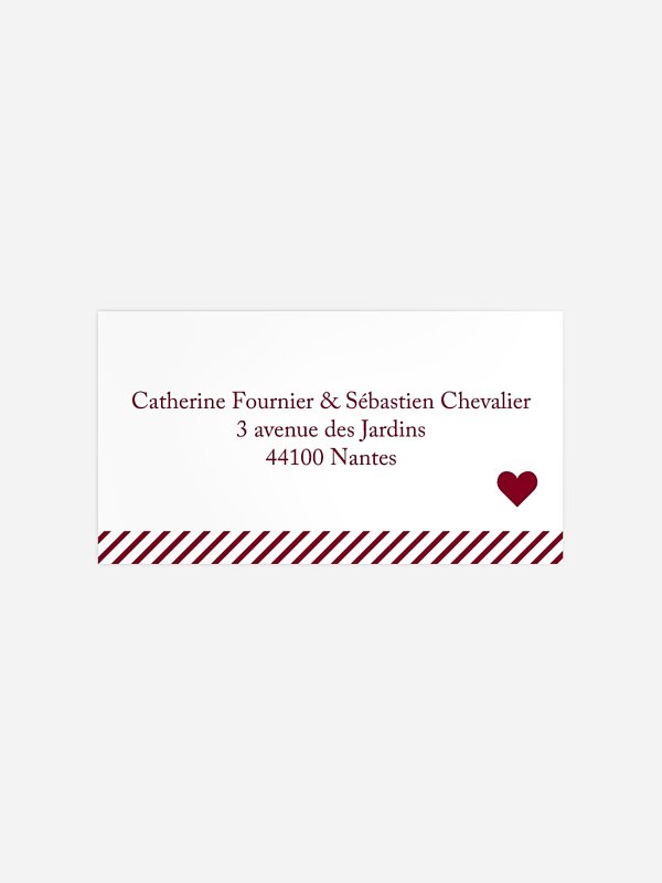 Étiquette destinataire mariage Billet d'avion