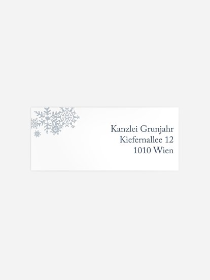 Absenderaufkleber geschäftl. Weihnachten Let it snow